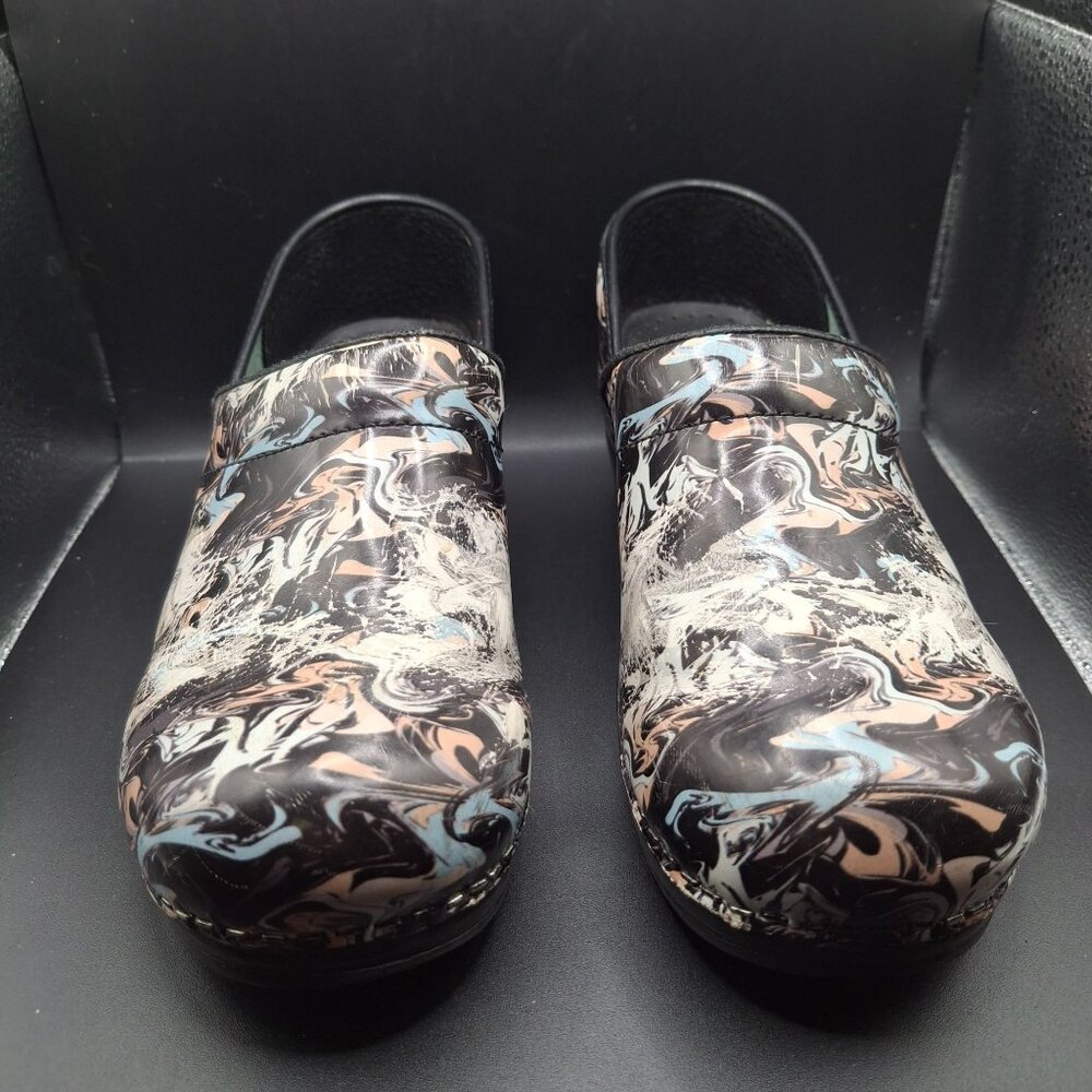 Sanita Womens Danish Design Clogs Size 37 Marble Pattern Comfortable Work Shoes